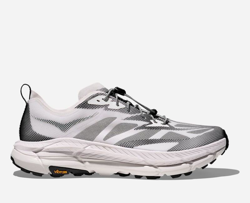HOKA Stealth/tech Mafate Speed 4 Lite in White/Black, Size 36 2/3