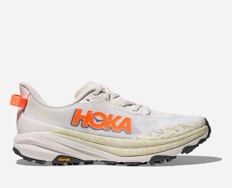 HOKA Speedgoat 6 Chaussures pour Homme en White/Neon Tangerine Taille 44 2/3 | Trail