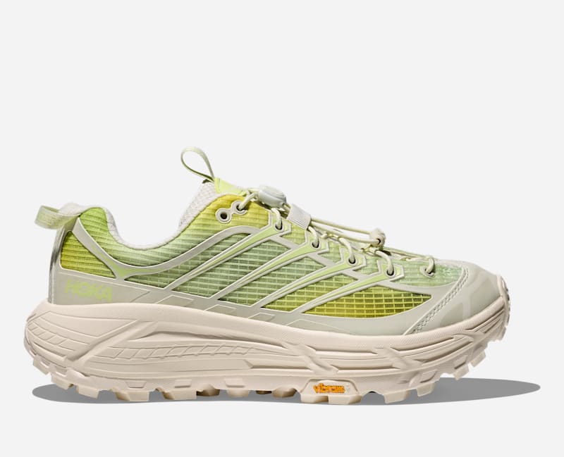 HOKA Mafate Three2 in Truffle Salt/Sour Lemon, Size 46 2/3