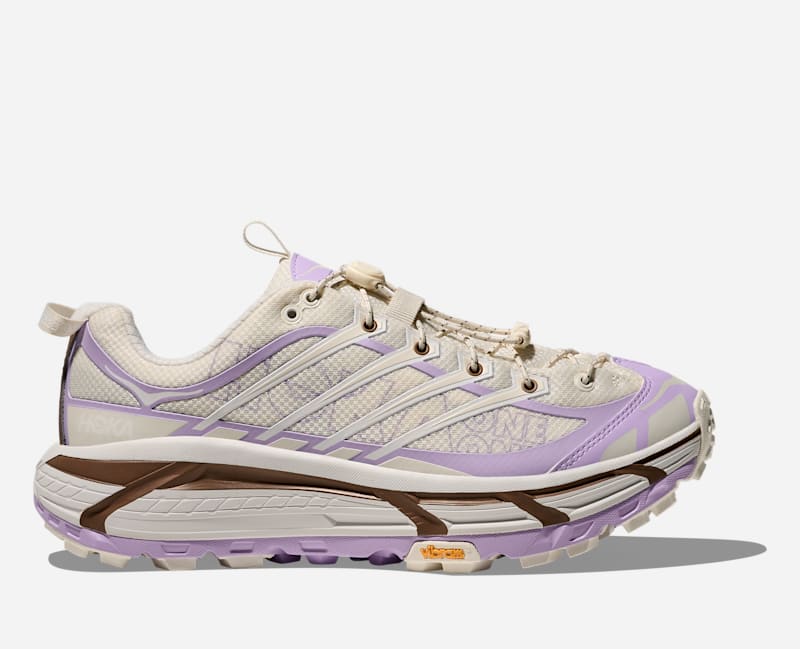 HOKA Mafate Three2 in Alabaster/Iris Flower, Size 42 2/3
