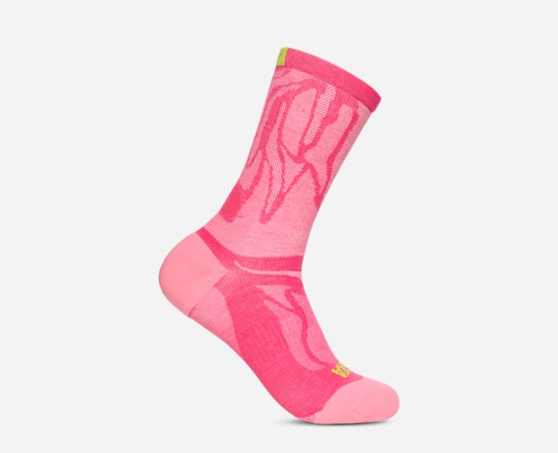 HOKA Clifton Crew Run Sock Shoes in Electric Rose, Size Large