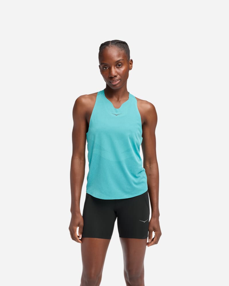 HOKA Women's Race Day Singlet in Cielo Blue, Size Large