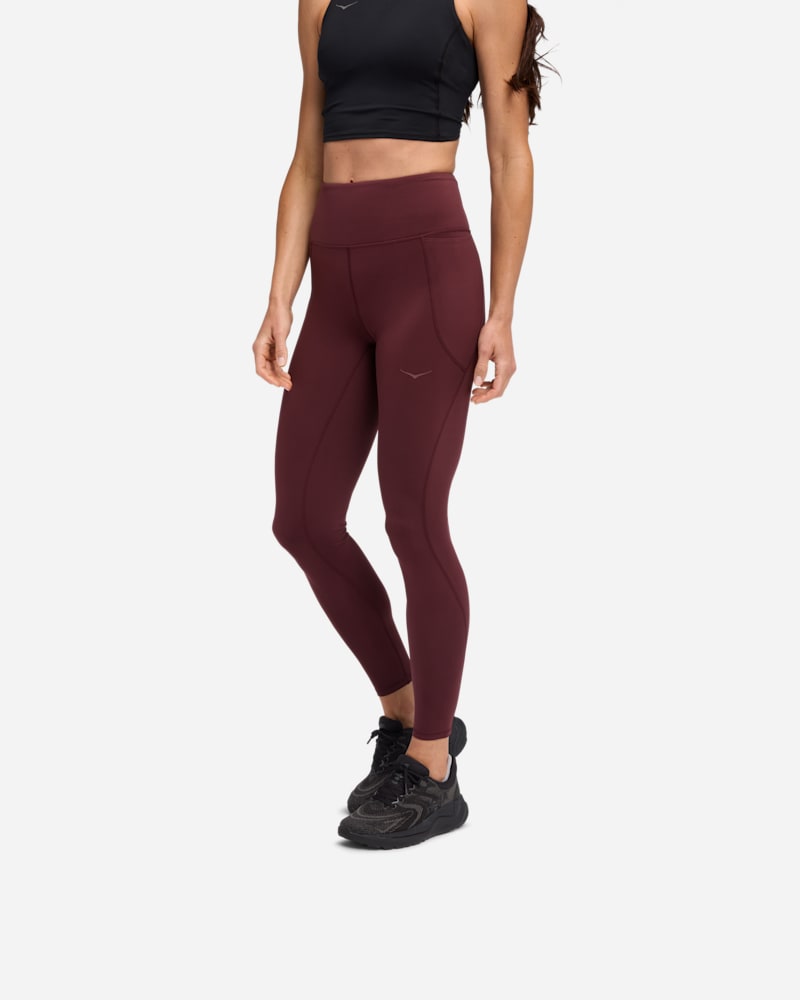 HOKA Gebreide Elaro-legging (68,6 cm) voor Dames in Black Cherry, maat M | Tights & Leggings