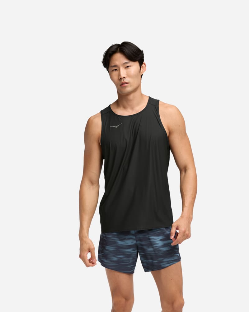 HOKA Men's Airolite Tank 2.0 in Black, Size Medium