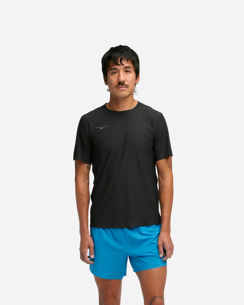 HOKA Men's Airolite Short Sleeve 2.0 in Black, Size Large
