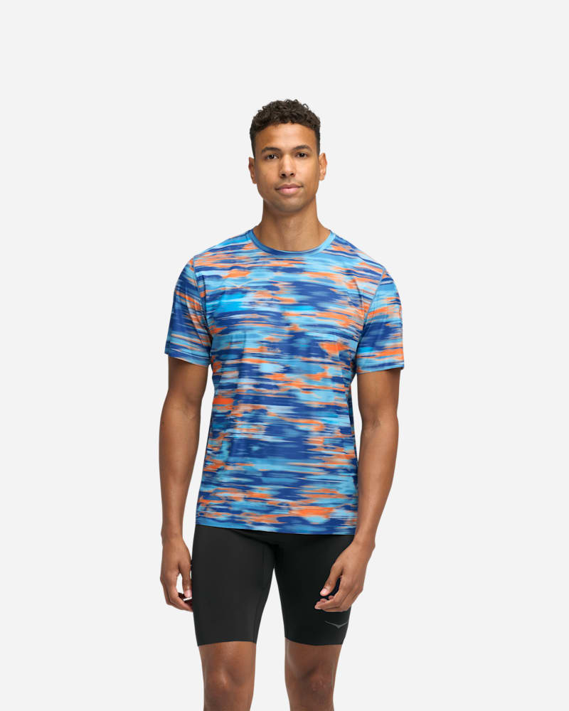 HOKA Men's Airolite Short Sleeve 2.0 in Blue Blurr, Size Medium