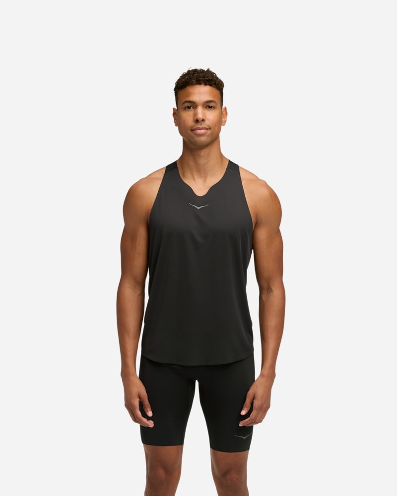 HOKA Men's Race Day Singlet in Black, Size Small