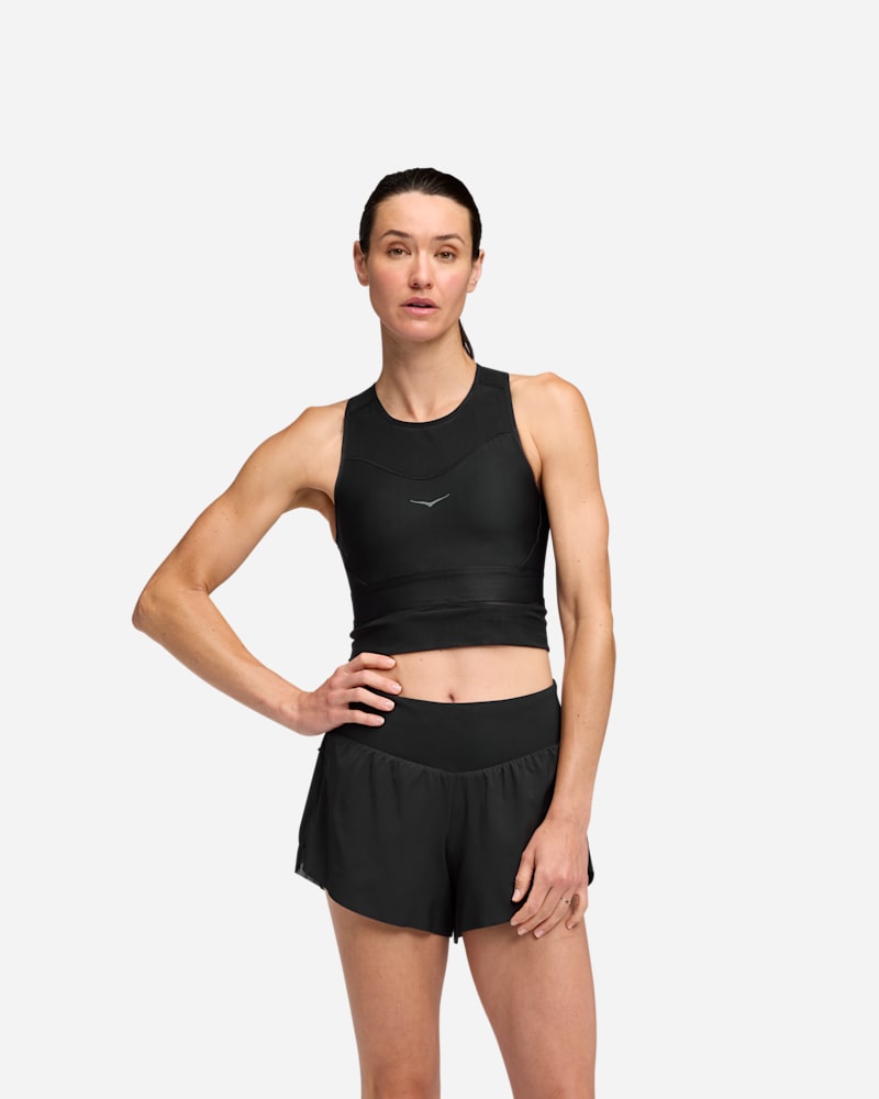 HOKA Women's Race Day Bra in Black/Black, Size Large