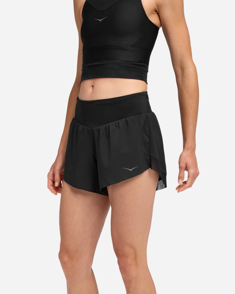 HOKA Women's Glide 4'' Short in Black, Size 2XL