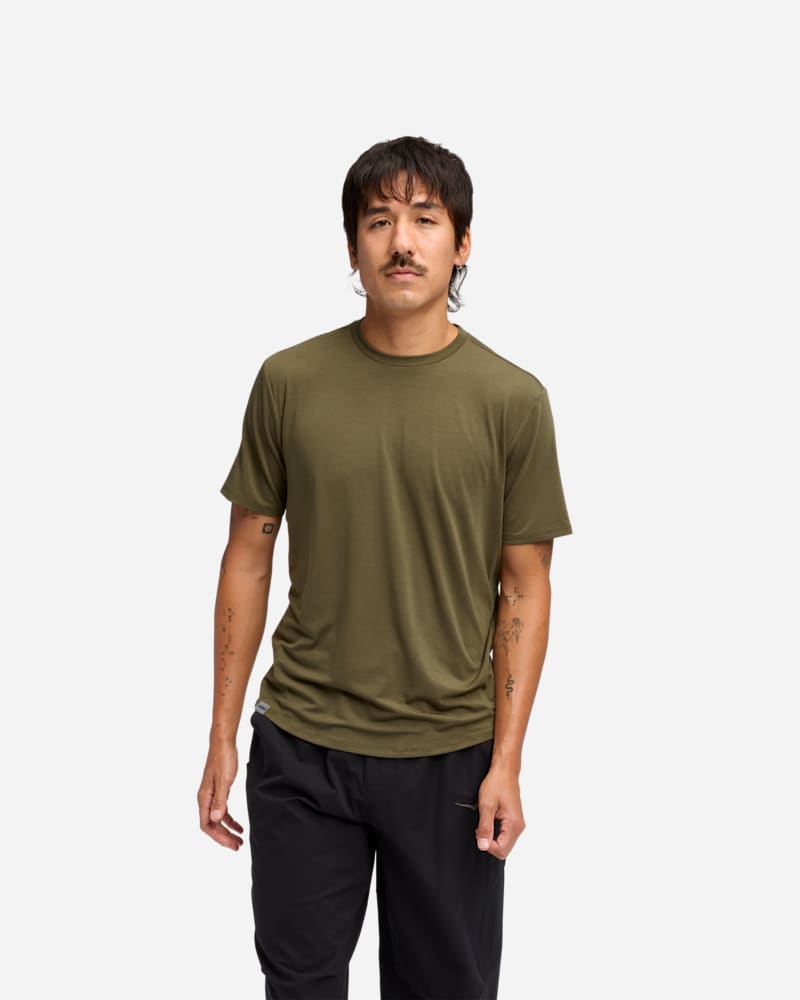 HOKA Men's Essential T-Shirt in Antique Olive, Size Medium