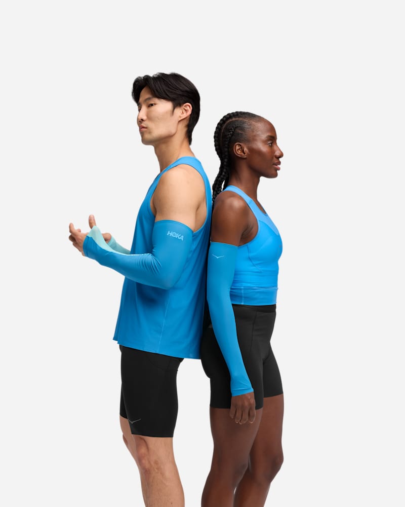 Airolite Arm Sleeves in Hoka Blue, Size Small