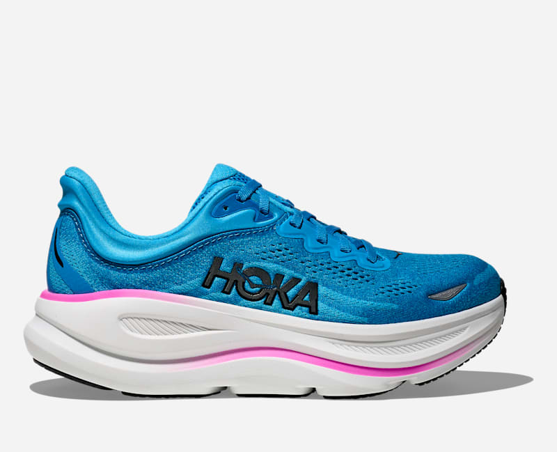 HOKA Bondi 9 Schuhe für Damen in Skyward Blue/Neon Fuchsia Größe 38 2/3 | Straße