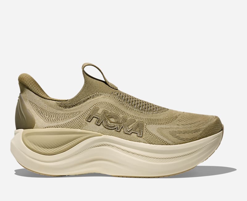 HOKA Men's Skyward Laceless in Grassland/Wild Mushroom, Size 9.5