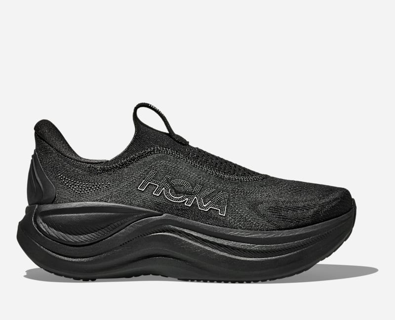 HOKA Women's Skyward Laceless in Black/Black, Size 37 1/3