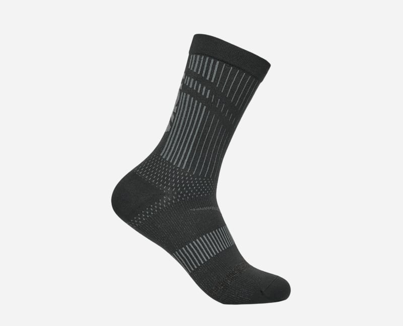 HOKA Trail Run Crew Sock in Black, Size Medium