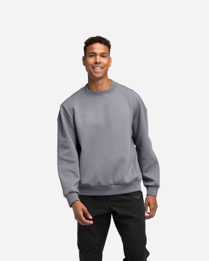 HOKA Men's Kaitoro Knit Crew in Grey Skies, Size Large