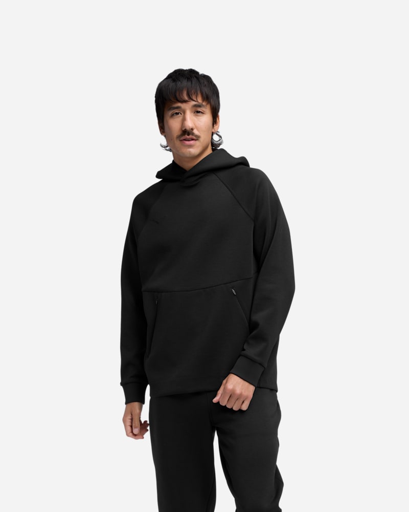 HOKA Men's Essential Recovery Hoodie in Black, Size Medium