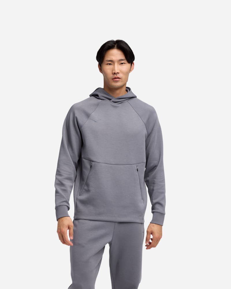 HOKA Men's Essential Recovery Hoodie in Grey Skies, Size XS