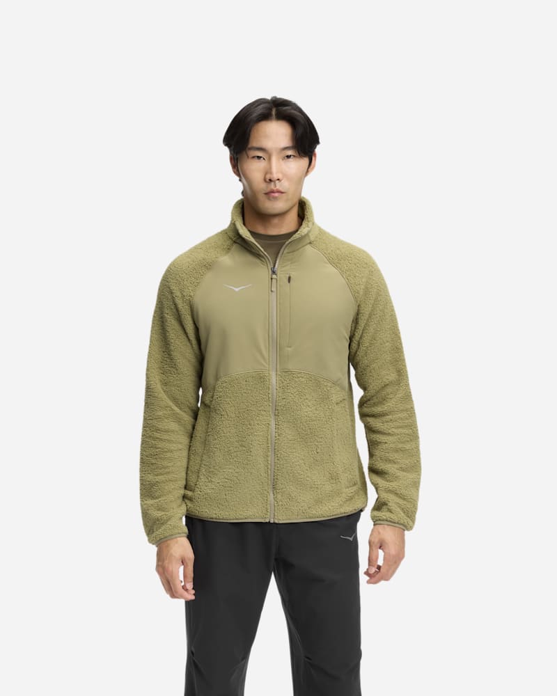 HOKA Men's Basecamp Fleece in Wild Mushroom, Size XS