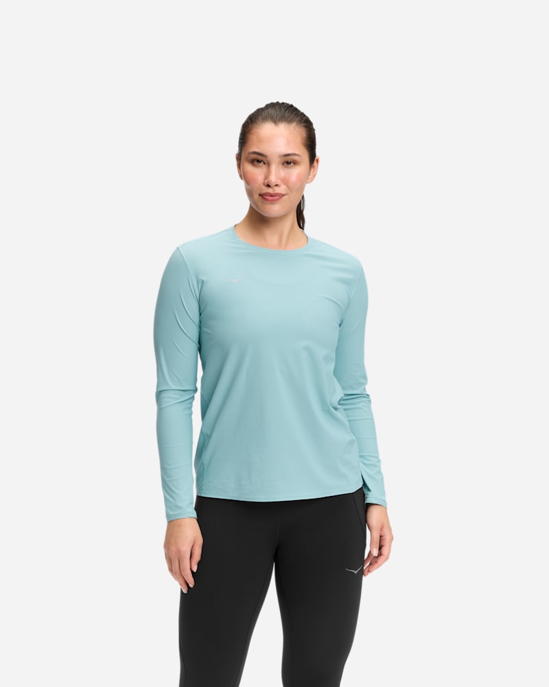 HOKA Women's Airolite Long Sleeve 2.0 in Raindrop, Size XL