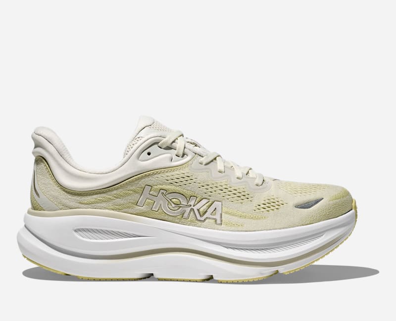 HOKA Men's Bondi 9 Road Running Shoes in Truffle Salt/Cardamom, Size 10
