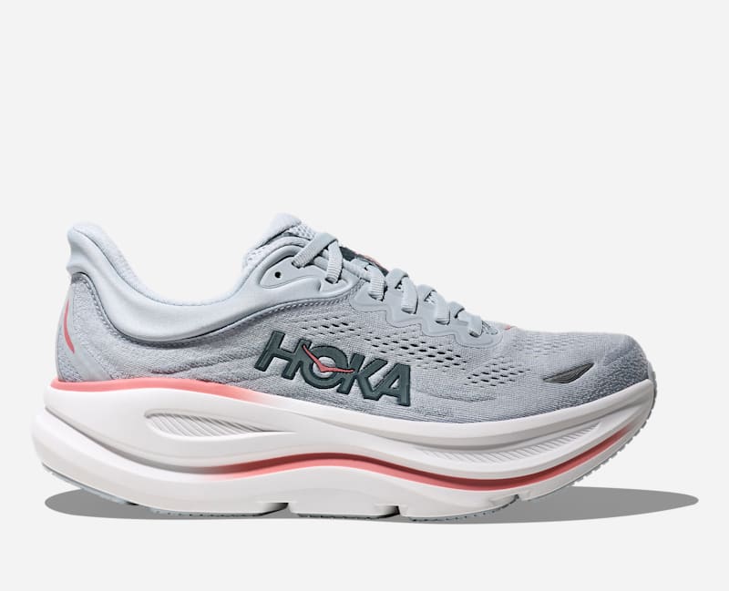 HOKA Bondi 9 Schuhe für Damen in Mineral Blue/Washed Blue Größe 43 1/3 Weit | Straße