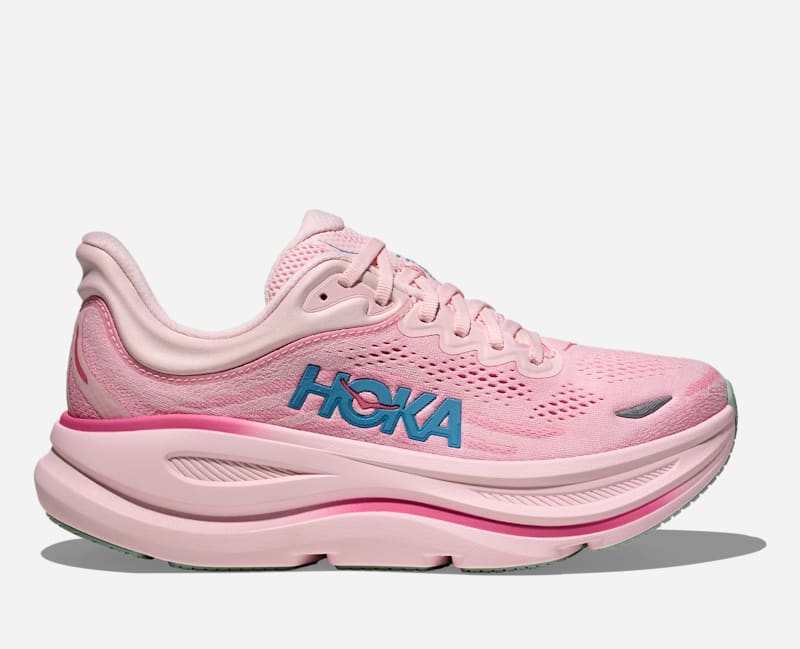 HOKA Bondi 9 Schuhe für Damen in Rose Tea/Petal Größe 41 1/3 Weit | Straße