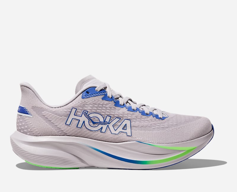 HOKA | Men's Mach 7 Running Shoes, Ash Grey/Cobalt Blue, Size 11