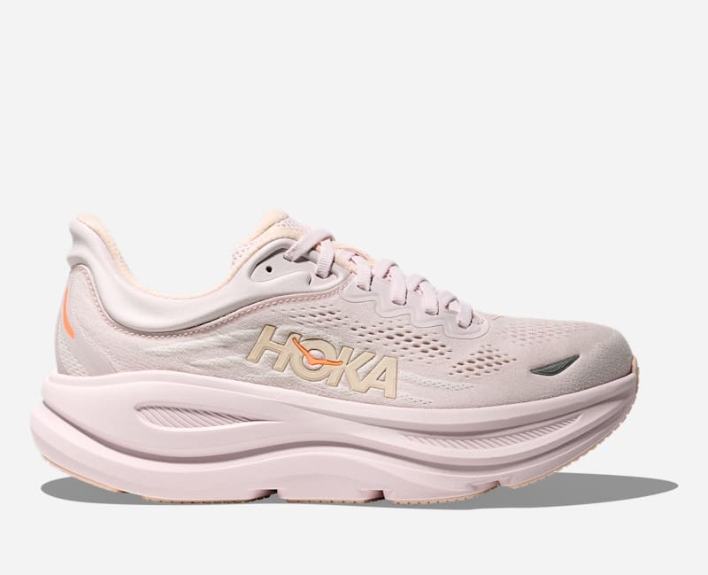 HOKA Bondi 9 tursko til dame i farger lilac cream/tangerine glow, størrelse: 40