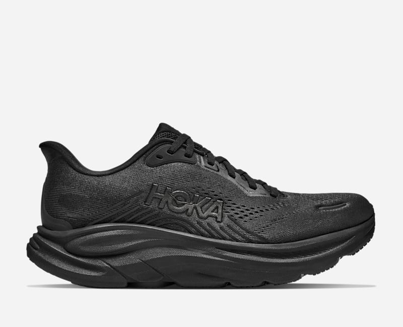 HOKA Men's Clifton 11 Shoes in Black/Black, Size 47 1/3
