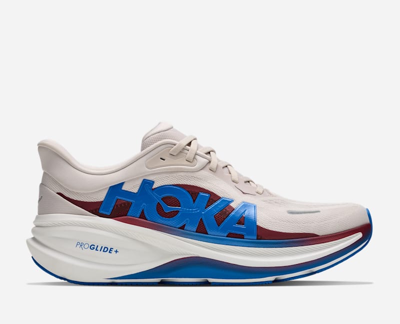 HOKA Men's Clifton PRO Shoes in Stucco/Virtual Blue, Size 11.5