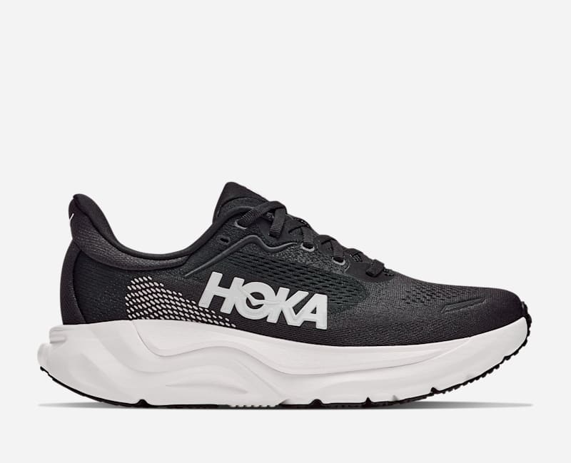 HOKA | Women's Arahi 9 Running Shoes, Black White, Size 8.5