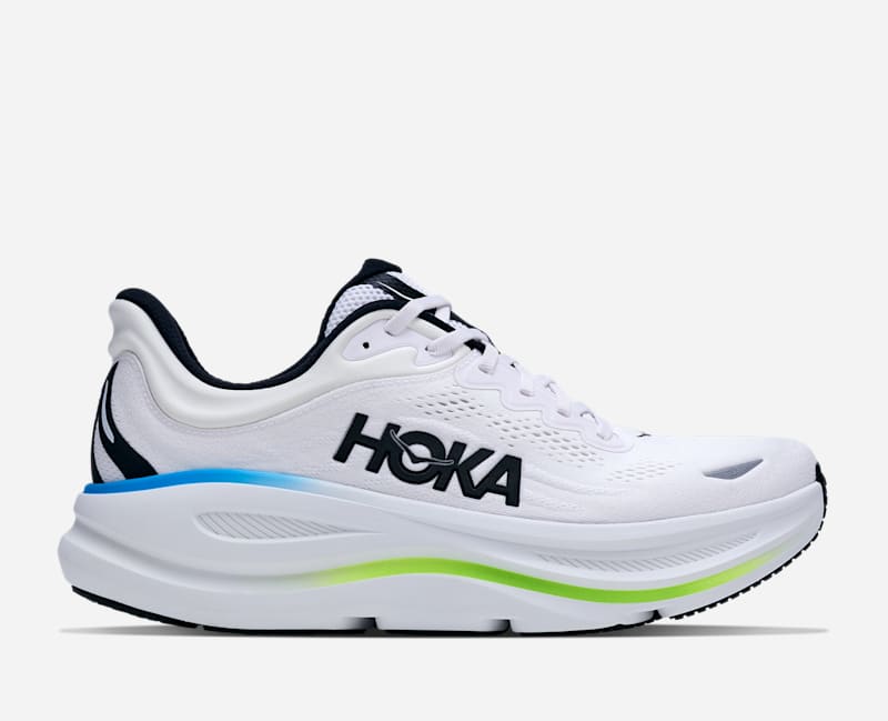 HOKA Men's Bondi 9 Shoes in Frost/Black, Size 9.5