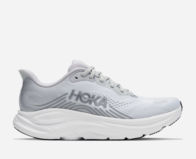 HOKA Women's Clifton 11 Shoes in Stardust/Silver, Size 9