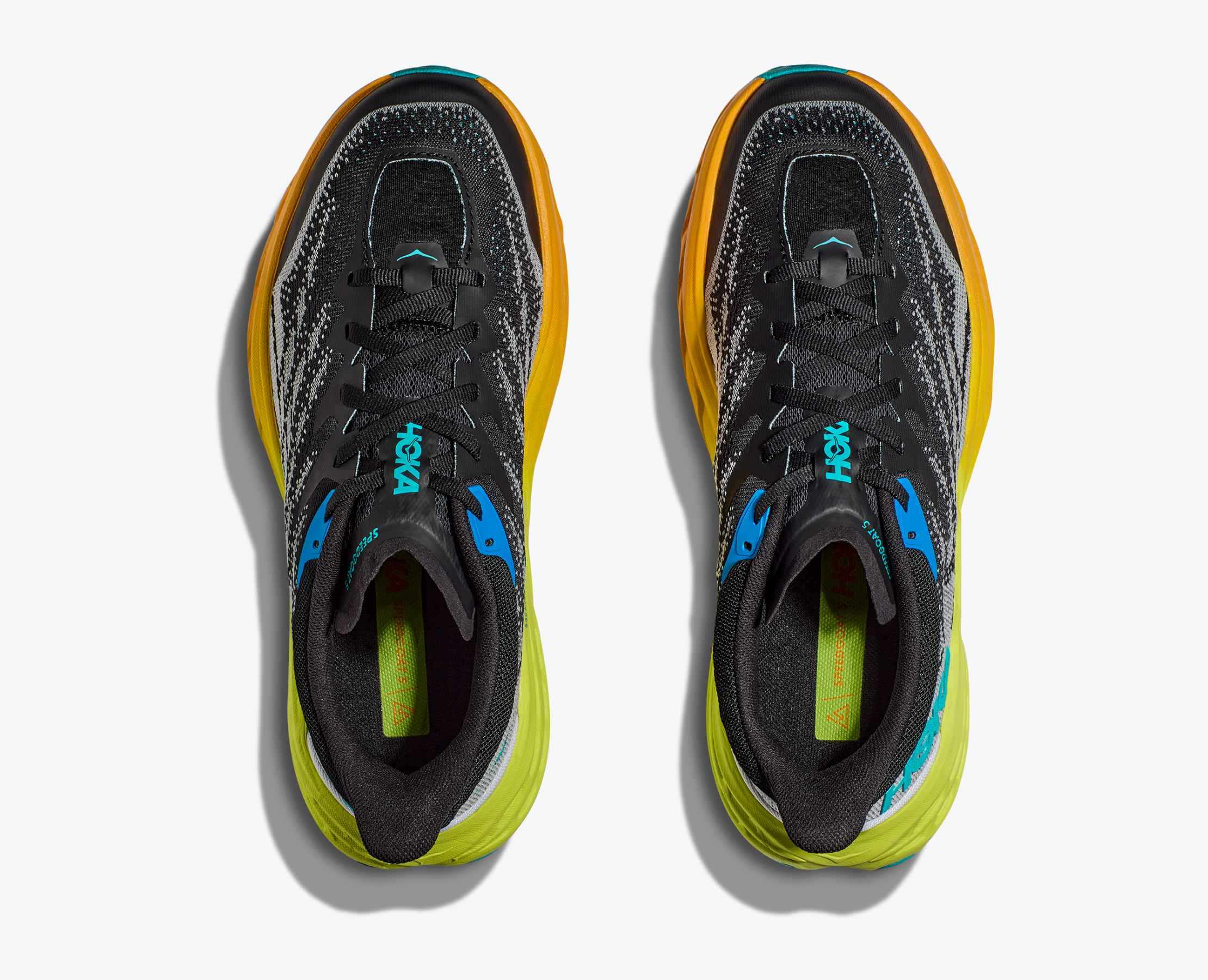 ☆HOKA☆ Men's Speed Goat 5 Neon Yellow Blue 1123157CGEP 112 Men's Speedgoat 5 Trail Running Shoe | HOKA®