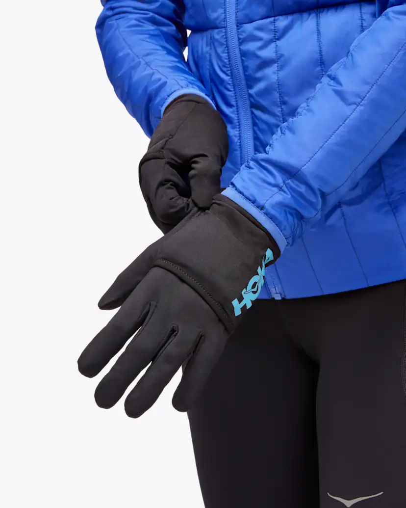 Мужские перчатки Hoka ColdSnap Fleece Gloves, цвет: Чёрный — фото 2