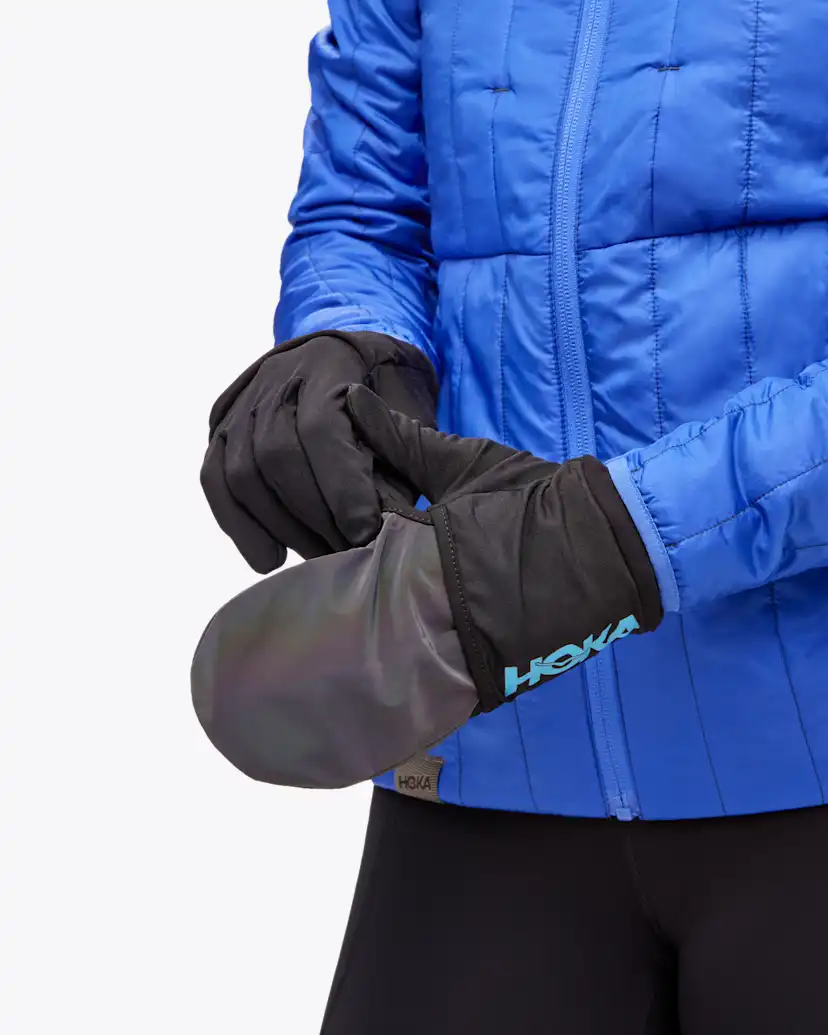 Мужские перчатки Hoka ColdSnap Fleece Gloves, цвет: Чёрный — фото 4
