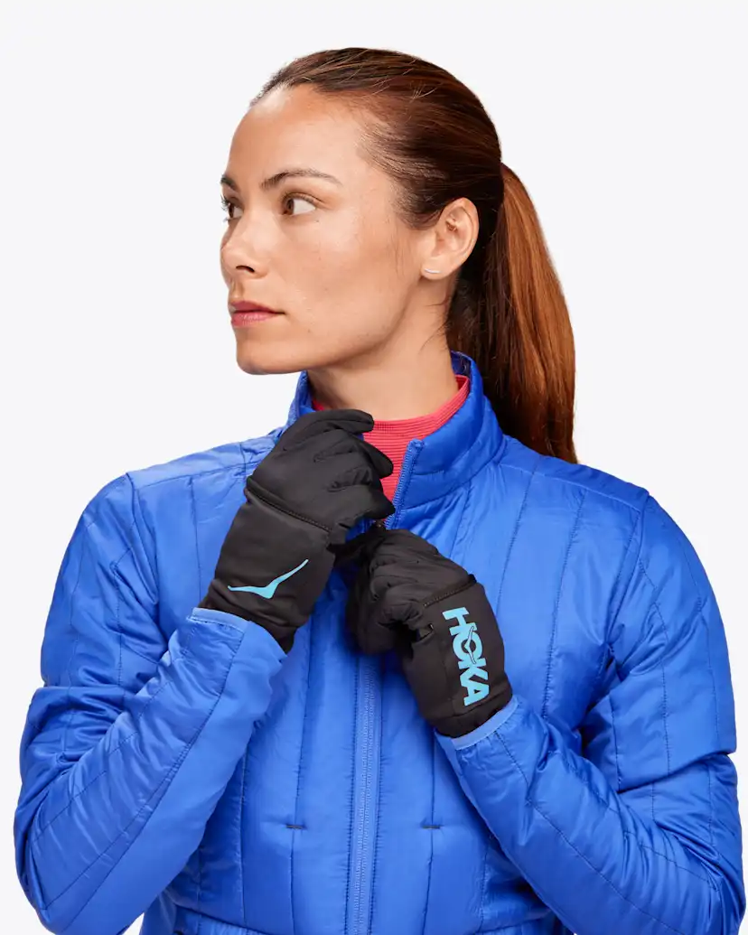 Мужские перчатки Hoka ColdSnap Fleece Gloves, цвет: Чёрный — фото 3
