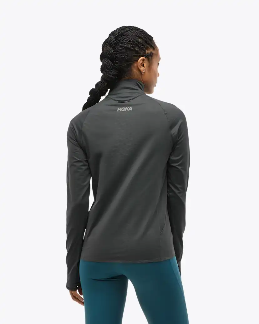 Женский свитер Hoka GlideTech Quarter Zip, цвет: Чёрный — фото 2