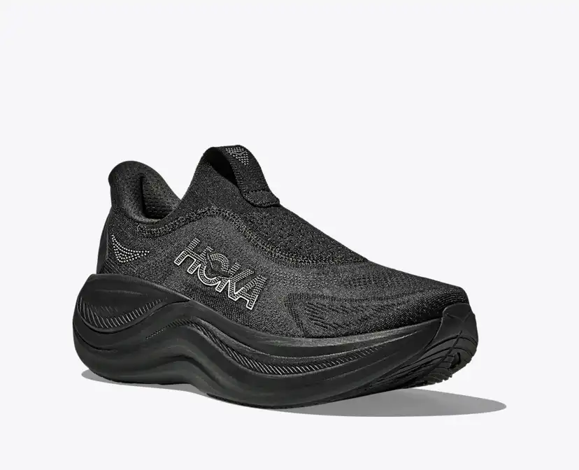 Женские кроссовки Hoka Skyward Laceless без шнурков, цвет: Чёрный — фото 6