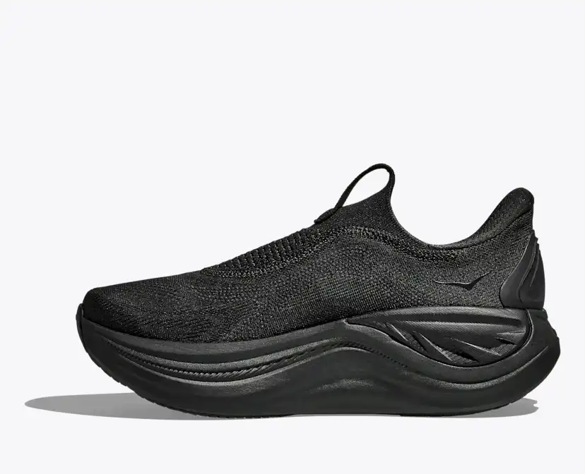 Женские кроссовки Hoka Skyward Laceless без шнурков, цвет: Чёрный — фото 8