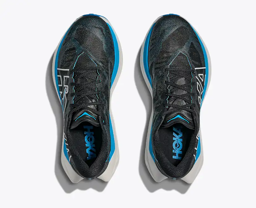 Женские кроссовки HOKA Rocket X Trail, цвет: Чёрный / Синий — фото 2