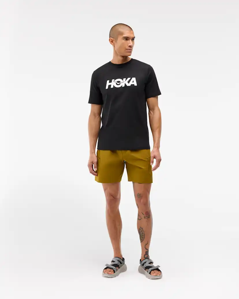 Мужская футболка Hoka Core Logo CTN SS, цвет: Чёрный — фото 3
