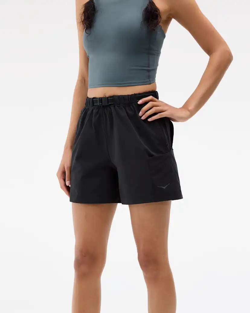 Женские шорты Hoka Woodland Hike Short, цвет: Чёрный