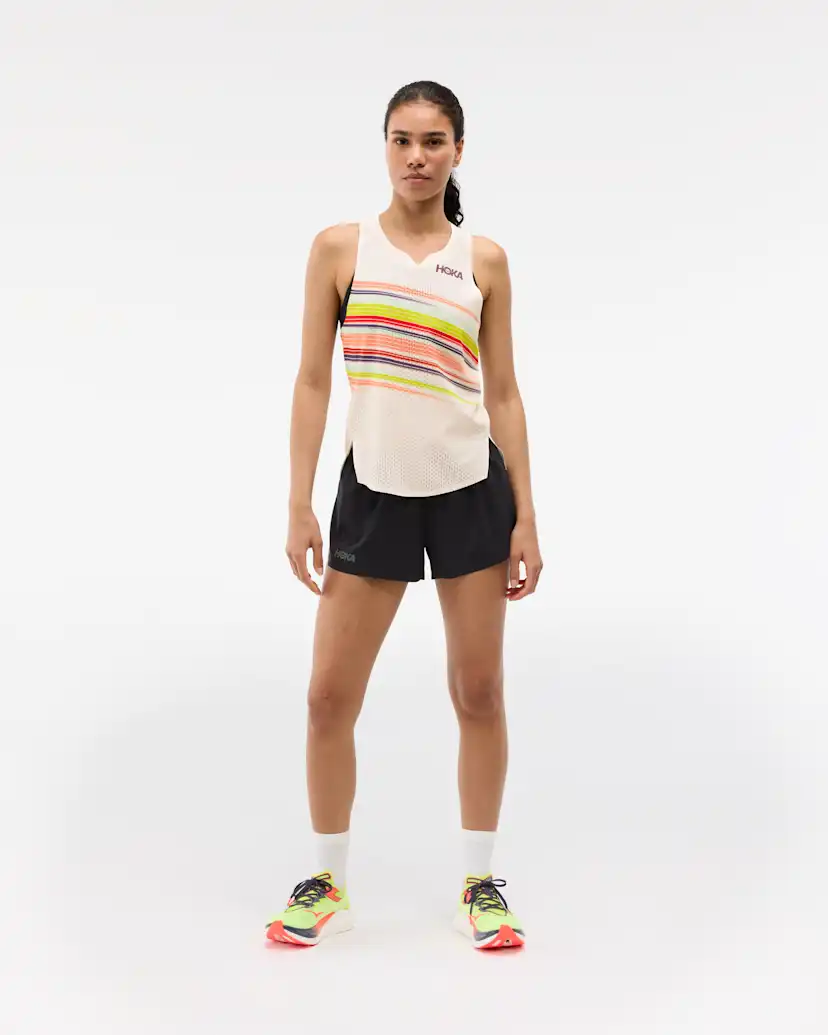 Женский топ Hoka Race Day Singlet, цвет: Alabaster Flare — фото 3