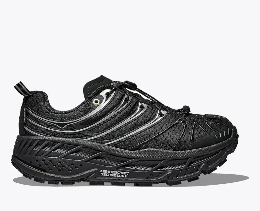 Кроссовки HOKA Stinson Evo GTX, цвет: Чёрный / Серебряный