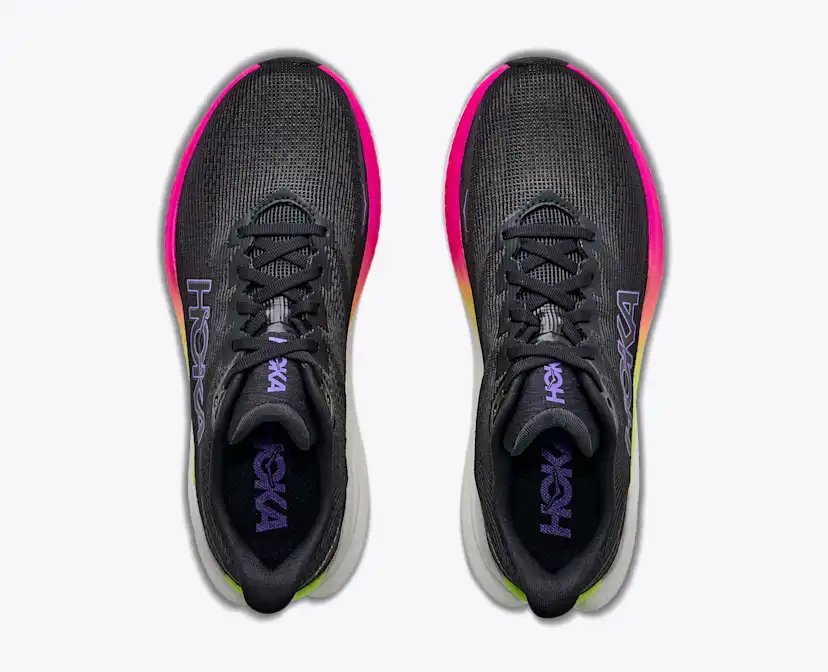 Женские кроссовки Hoka Mach X 3, цвет: Чёрный / Неоновый — фото 2
