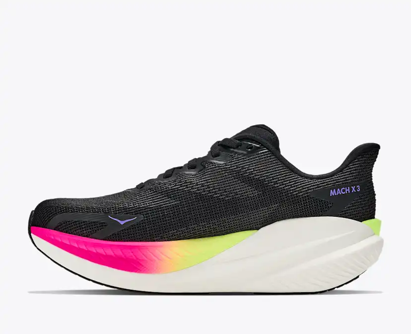 Женские кроссовки Hoka Mach X 3, цвет: Чёрный / Неоновый — фото 8