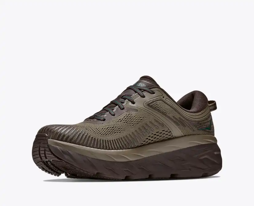 Мужские кроссовки Hoka Bondi 7, цвет: Состаренный оливковый / Железный — фото 3