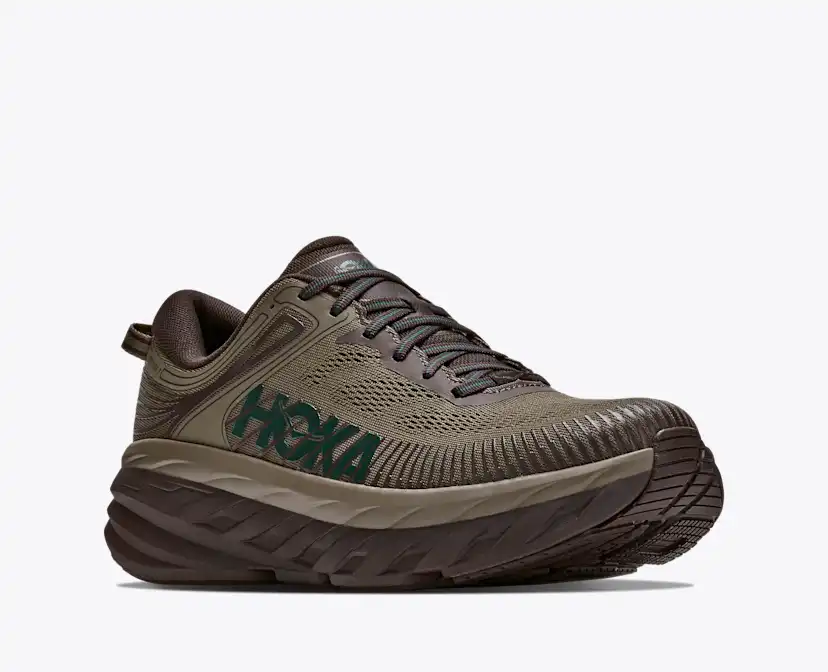 Мужские кроссовки Hoka Bondi 7, цвет: Состаренный оливковый / Железный — фото 6